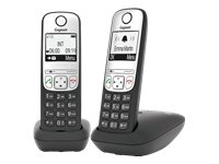GIGASET A690 Duo schwarz Freisprechen Telefonbuch für 100 Namen und Nummern beleuchtetes schwarz / weisses Grafik Display